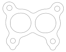 Прокладка коллектора для а/м Nissan Almera Classic (06-) 1.6i (2 шт.) (выпуск.)