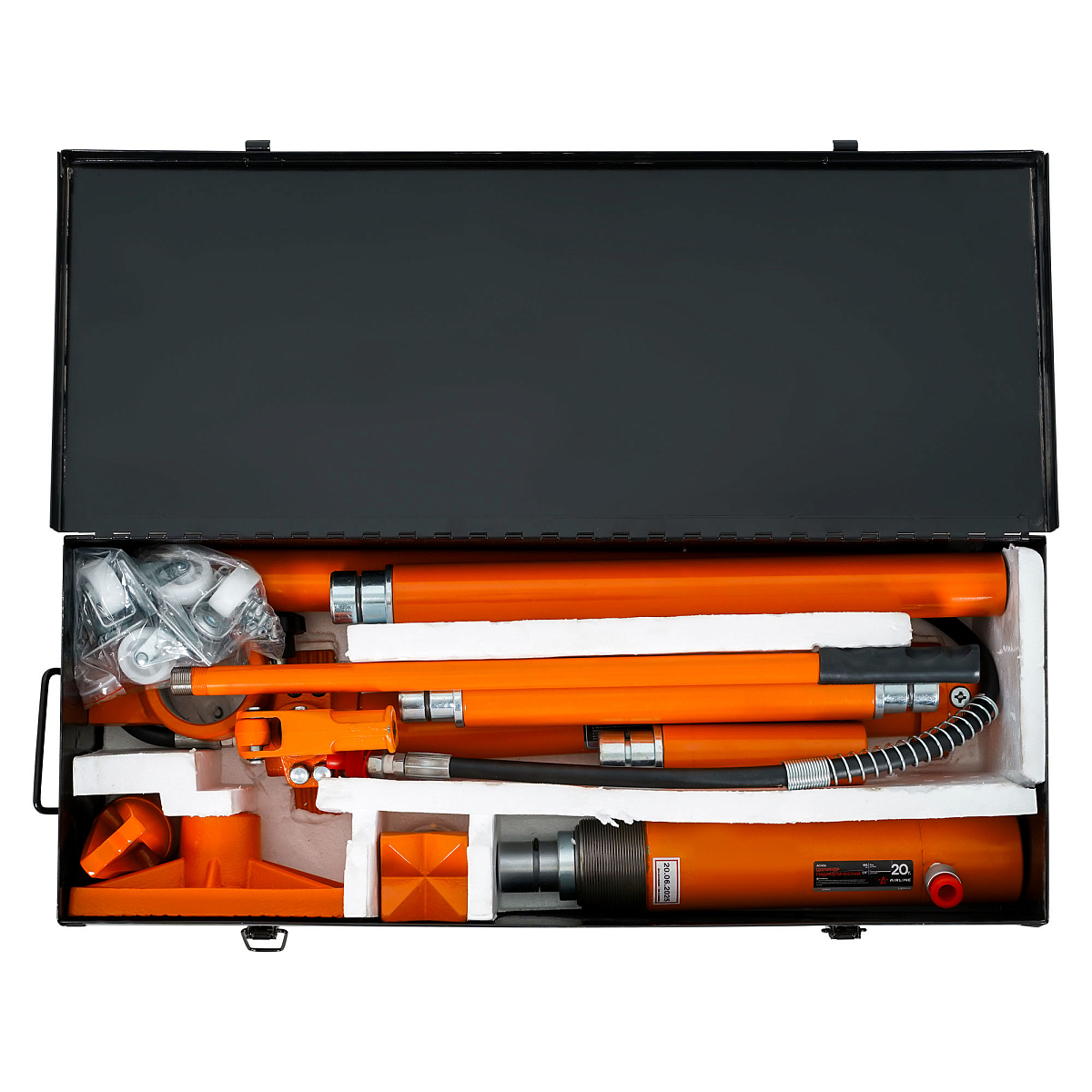 Растяжка гидравлическая для кузовных работ 20т, набор 18 пр., желез. кейс