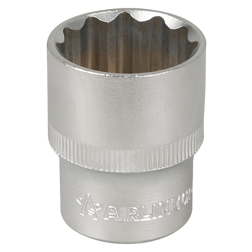 Головка торцевая 1/2"DR двенадцатигранная 24мм, L=38мм пласт.подвес