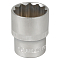 Головка торцевая 1/2"DR двенадцатигранная 24мм, L=38мм пласт.подвес