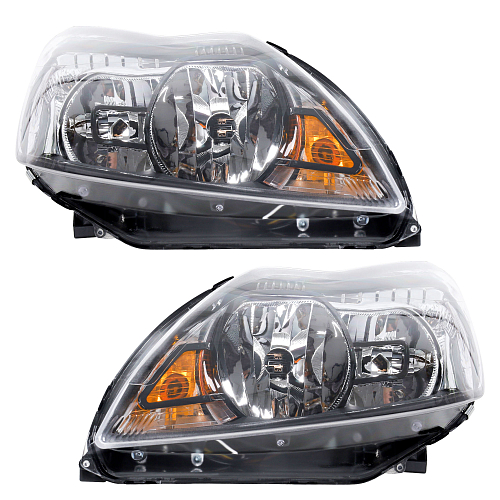 Фары для автомобилей Ford Focus II (05-) (головного света) рестайлинг, галоген, электрический корректор., цвет рамы: черный, комплект: левая и правая (2 штуки)