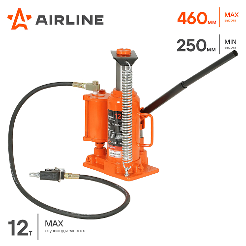 Домкрат бутылочный пневмогидравлический 12т 257-430мм
