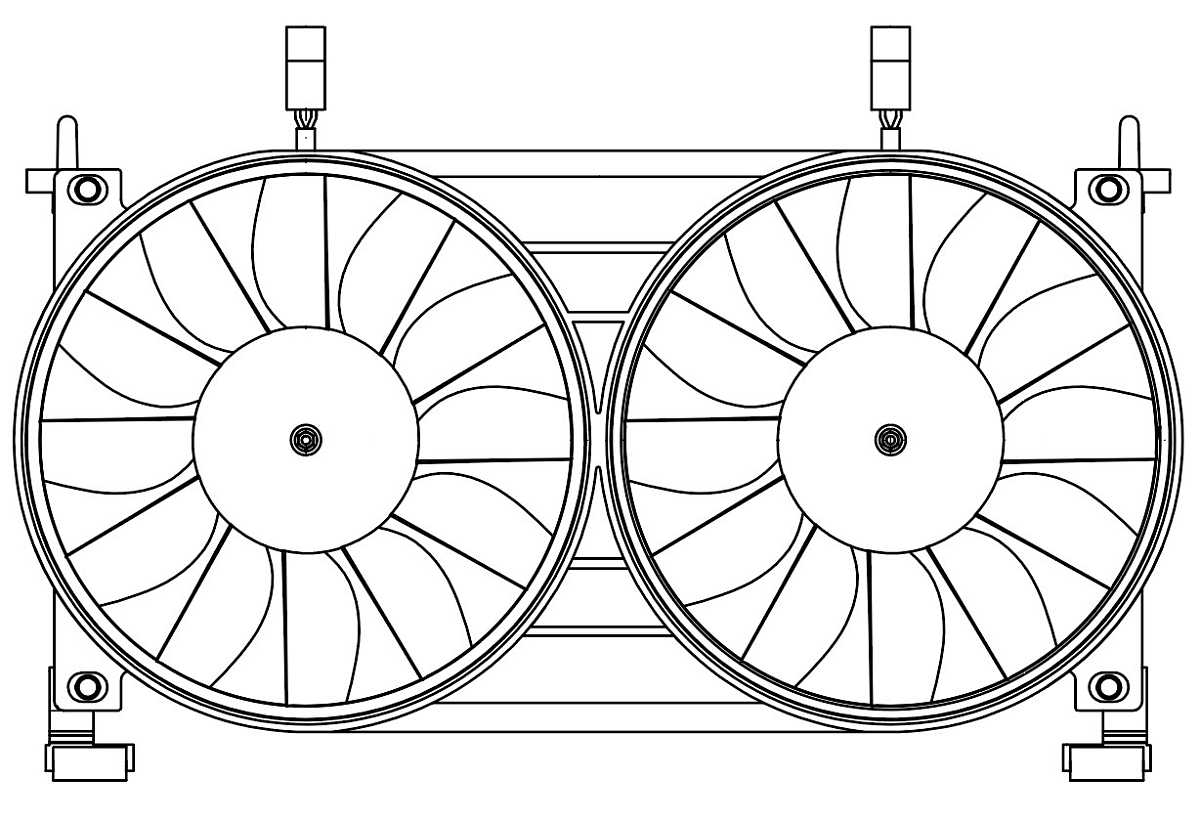 Электровентилятор охлаждения для автомобилей 2121, 2131, 21213, 21214 Нива (2 вент.) (с кожухом) (тип Венто)