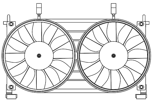 Электровентилятор охлаждения для автомобилей 2121, 2131, 21213, 21214 Нива (2 вент.) (с кожухом) (тип Венто)