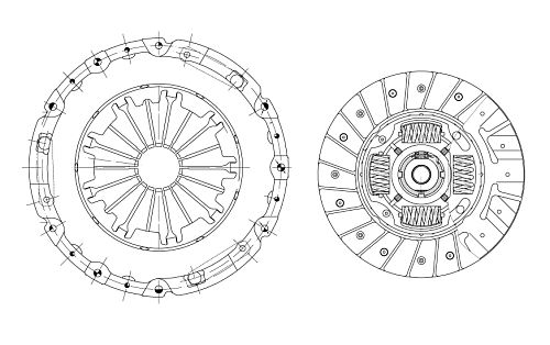 Комплект сцепления для автомобилей Chevrolet Captiva (11-) 2.4i (дв. LD9, 136 л.с.) (КПП D33) без муфты