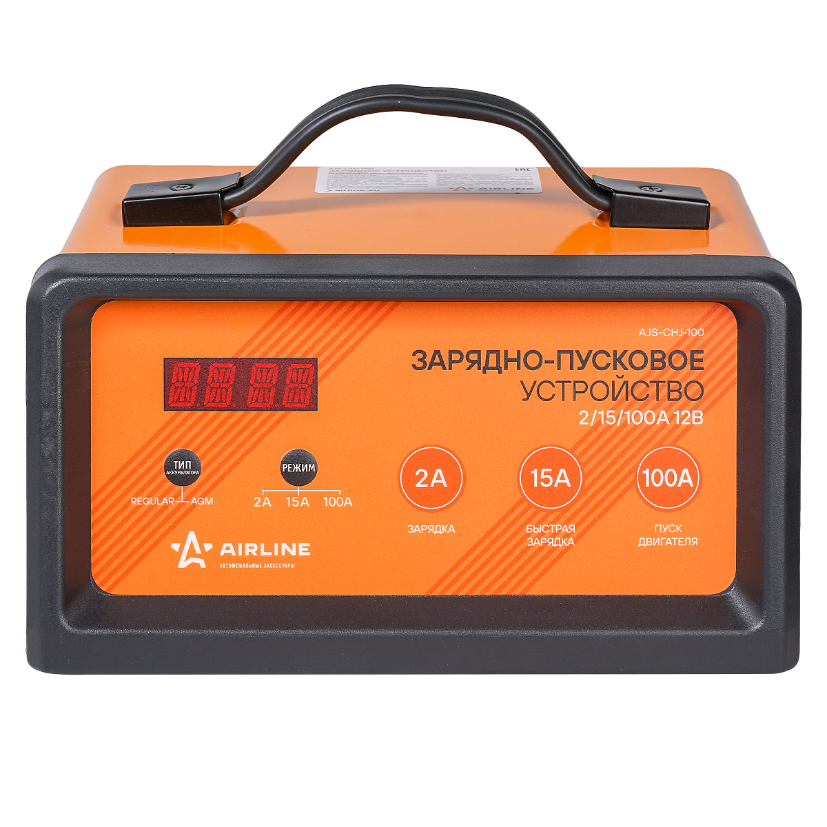 Зарядно-пусковое устройство 2/15/100А 12В трансформаторное, LED дисплей