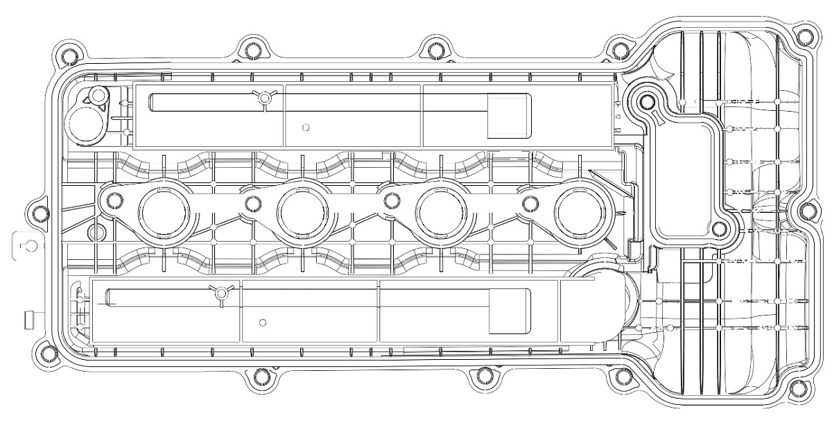 Крышка клапанная для а/м Hyundai Solaris (17-)/Creta (21-)/Kia Rio (17-)/Ceed (18-) 1.6i [G4FG] (пластик., с прокл.)