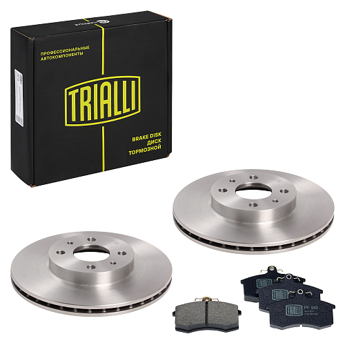 Комплект тормозных дисков и колодок для автомобилей Лада 2112 R14 передняя ось (диск тормозной 2 шт. + колодки тормозные 1 комплект)