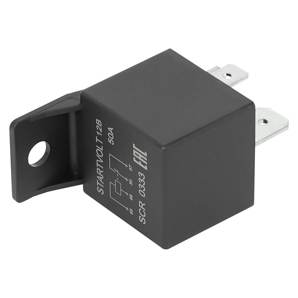 Реле защиты стартера 12V 50A 4 контакта (без резистора, с кронштейном)