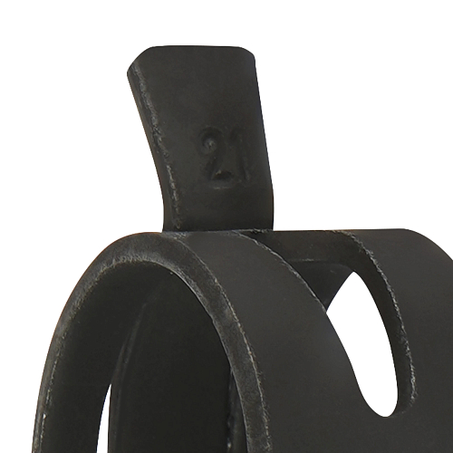 Хомут пружинный 21 (19,4-22,5/12мм), мин.20.3мм, самозажимной, хром-цинк(dacromet),черный