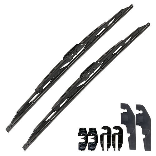 Щетки стеклооч комплект (2 штуки) 500/500мм (20"/20") каркасные с креплением "Крючок 9х3, 9х4 мм" (AWBJ003) МП-серия