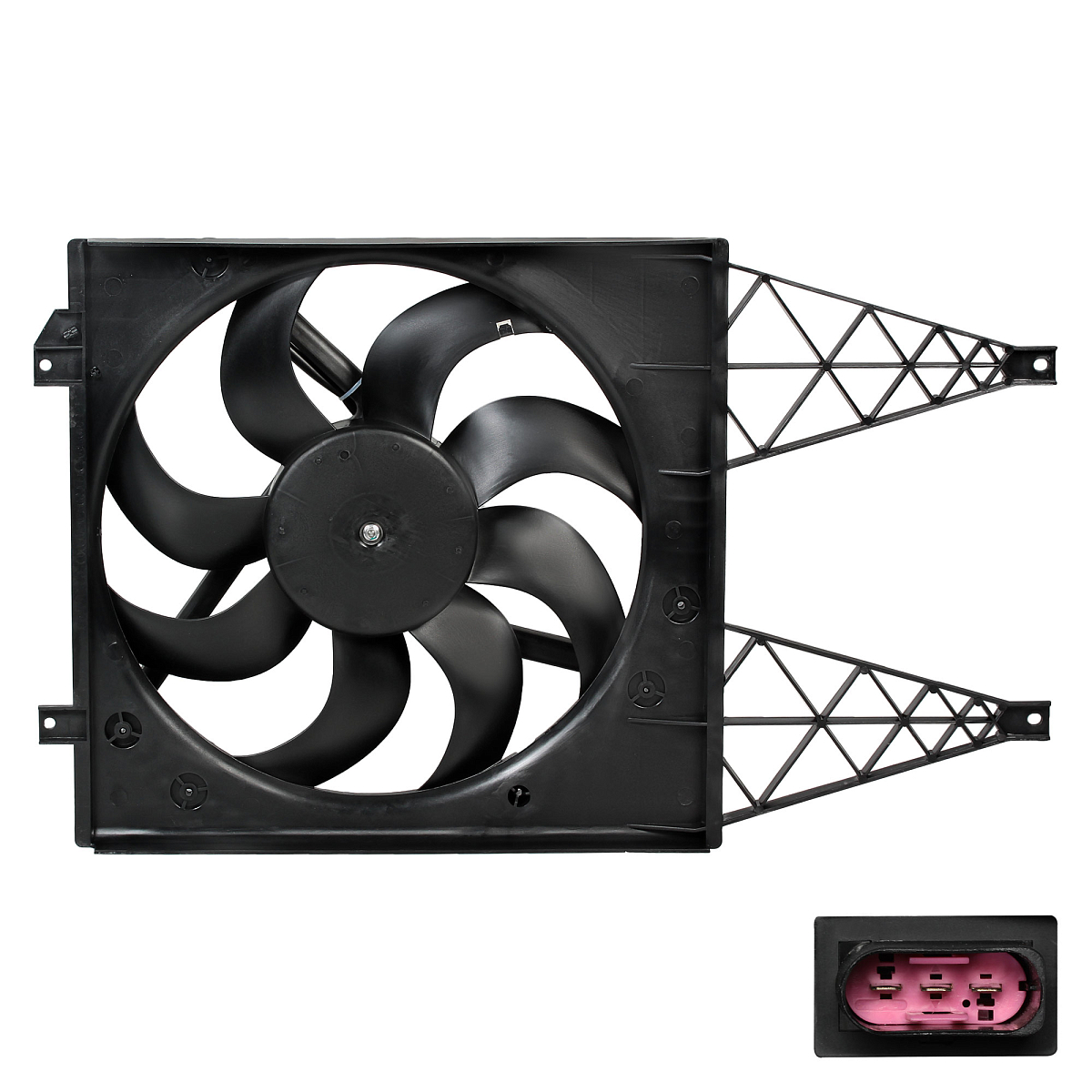 Электровентилятор охлаждения для автомобилей Fabia II (07-) (с кожухом)