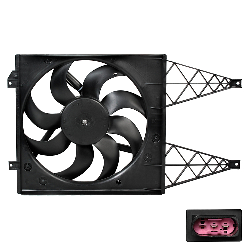 Электровентилятор охлаждения для автомобилей Fabia II (07-) (с кожухом)