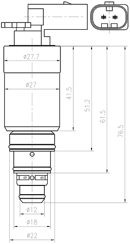 Клапан регулирующий компрессора кондиционера для автомобилей Skoda Octavia A5 (04-) (тип Zexel)