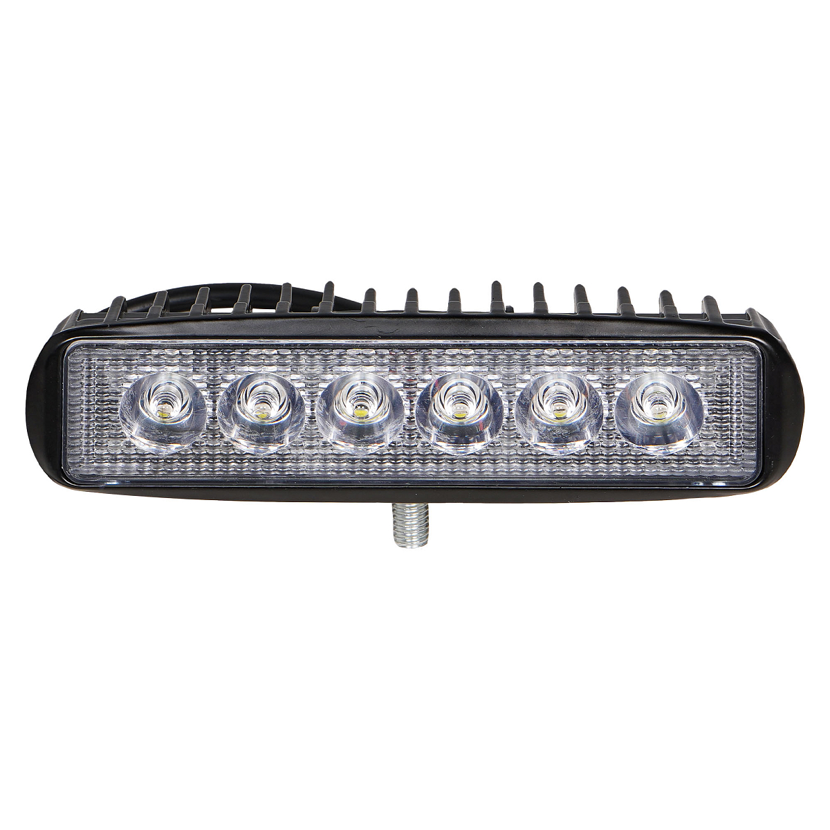 Фара светодиодная прямоугольная, 6LED, дальний свет, 18Вт, 157х42х40мм, 12/24В, PLUS