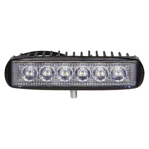 Фара светодиодная прямоугольная, 6LED, дальний свет, 18Вт, 157х42х40мм, 12/24В, PLUS