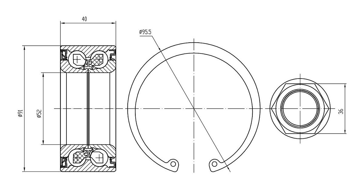 Ремкомплект ступицы передней для автомобиля Honda Accord (08-)