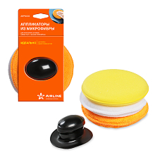 Аппликаторы из микрофибры для нанесения составов набор 3 шт. с ручкой (12,5*12,5 см)