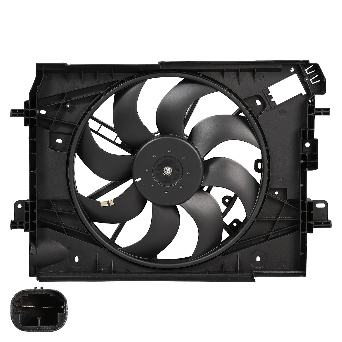 Электровентилятор охлаждения для автомобилей Лада Vesta (15-)/Renault Logan II (12-) (с кожухом) A/C+