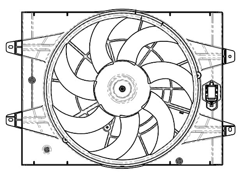 Электровентилятор охлаждения для автомобилей Chery Tiggo 4 Pro (19-)/Tiggo 7 Pro (20-)/Exeed LX (19-)/TXL (19-) 1.5T/1.6T (с кожухом)