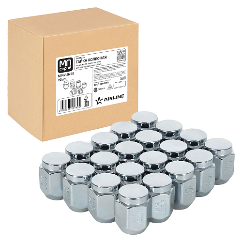 Гайка колесная M14x1,5x30, конус, ключ 22, закрытая, хром, 20 шт для а/м Toyota/Lexus