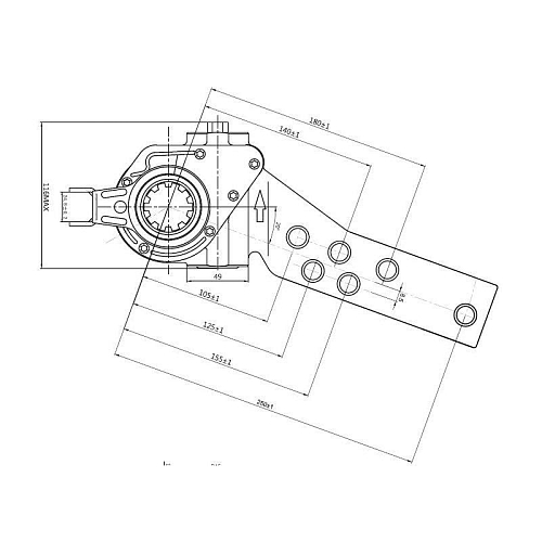 Рычаг тормоза регулировочный автоматический (трещотка) для прицепов с осями BPW / SAF универсальный
