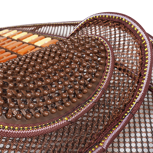 Накидка деревянная на перед. сиденье с поддержкой спины, массажная, цвет желт./коричн.