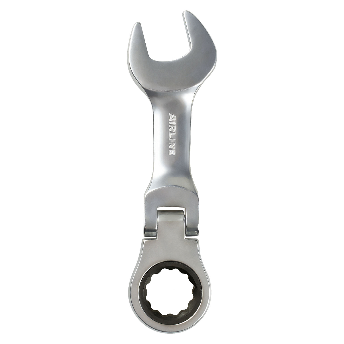 Ключ комбинированный трещоточный шарнирный короткий 17мм PRO, пласт.подвес