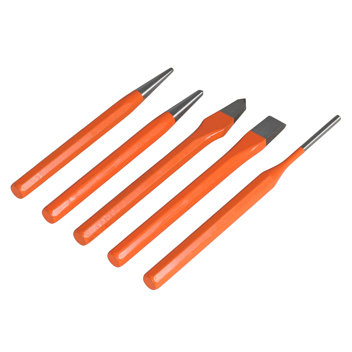 Набор ударного инструмента 5 пр.(зубило, бородок, крейцм кернер, выколотка) блистер