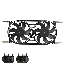 Электровентилятор охлаждения для автомобилей УАЗ Patriot (10-) (2 вент.) (с кожухом) (прямые кроншт.)