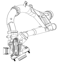 Термостат для автомобилей Mercedes-Benz C (W205) (14-) [M274] (алюминиевый корпус, изогнутые трубки)
