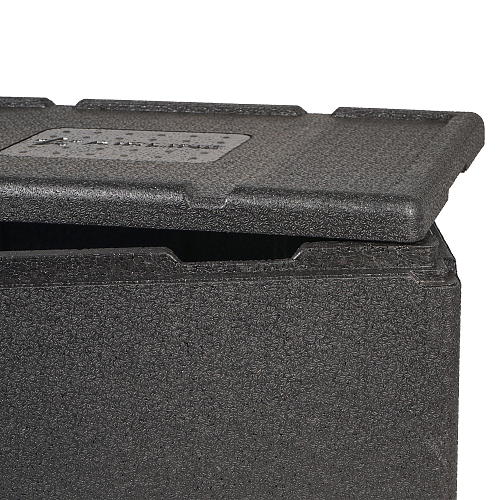 Термоконтейнер с крышкой 46 л, 600*400*320мм, ВПП, цвет черный