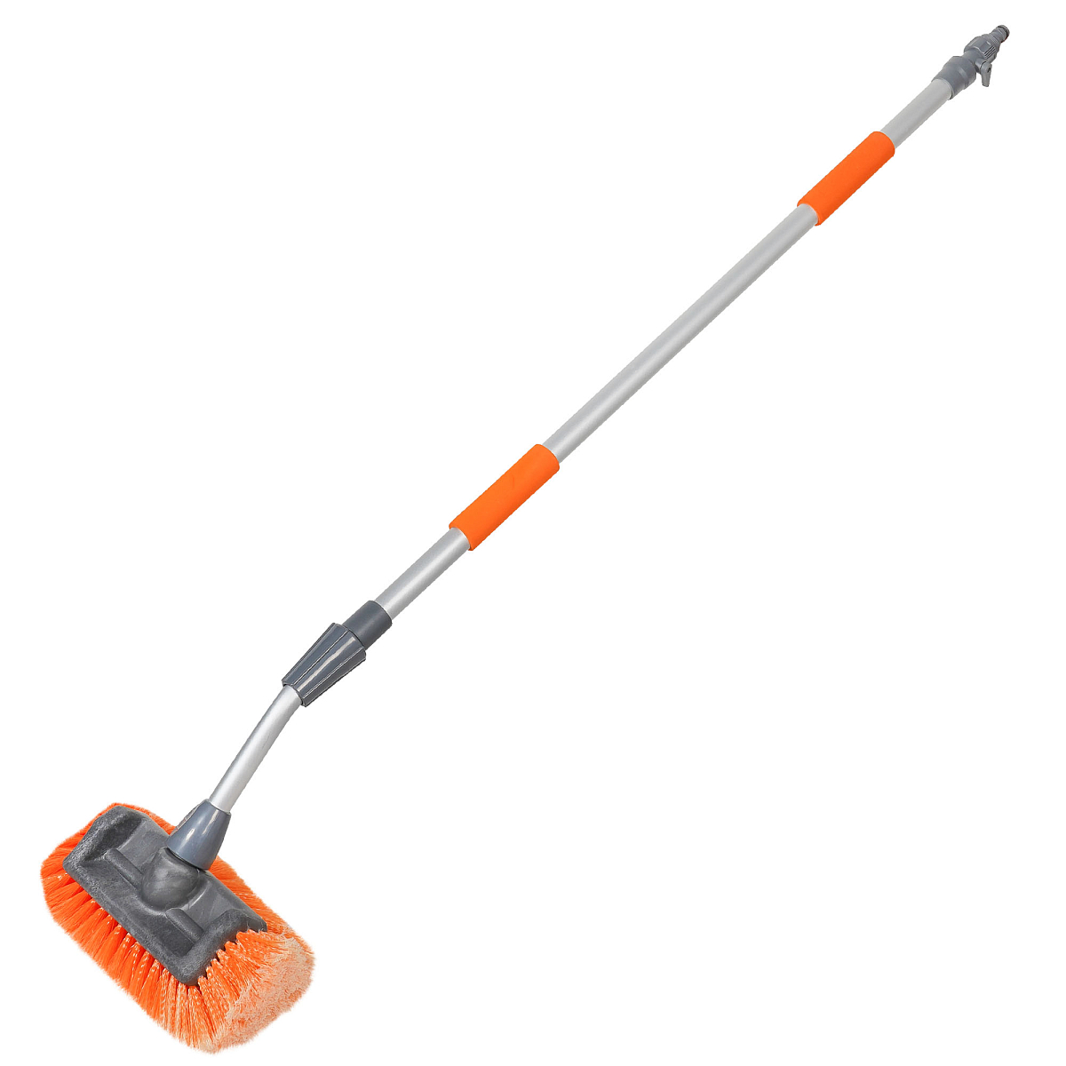 Швабра с насадкой для шланга, наклонной щеткой 29см и телескопической ручкой 140-200см