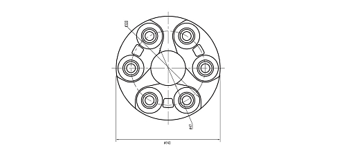 Муфта карданного вала для автомобилей Mercedes-Benz E-Class W210 (95-) (АКПП) (передняя/задняя) (комплект с болтами)
