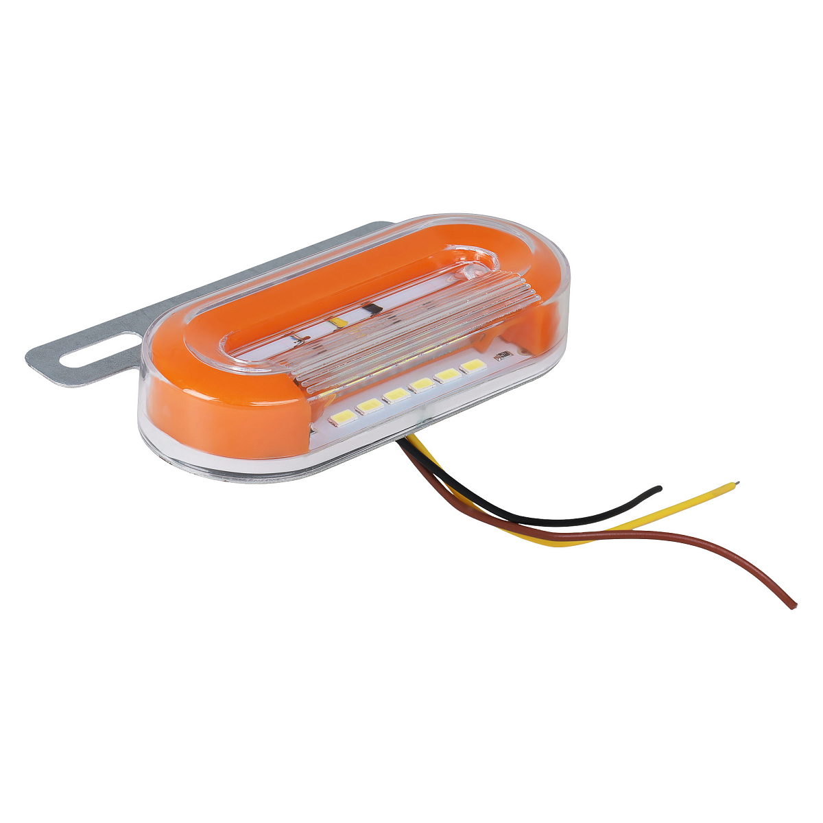 Огонь габаритный светодиодный, 12/24В, оранжевый, кронштейн, подсветка колеса, комплект 4 шт.