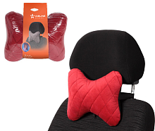 Подушка-косточка на подгол. "Алькантара", ткань, 1 шт., красная