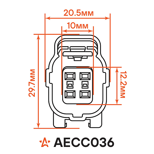 Разъём 4 pin с проводами для датчика кислорода Chevrolet, Nissan, Hyundai