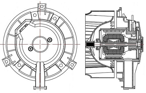 Электровентилятор отопителя для автомобилей Chevrolet Aveo T300 (11-)/Opel Mokka (13-)/УАЗ Патриот (09.2016-)