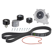 Насос водяной для автомобилей ГАЗель Next ISF2.8E4 (кмпл с ремнем 8PK2166+натяжCM0354+2рол)