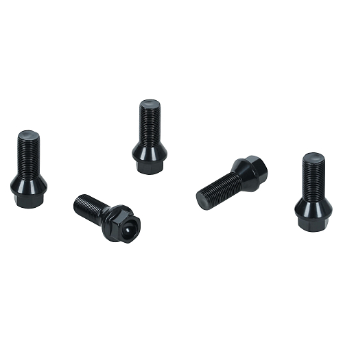 Болт колесный M14x1,25x28x47, конус, ключ 17, чёрный электрофорез, 20 шт для а/м BMW