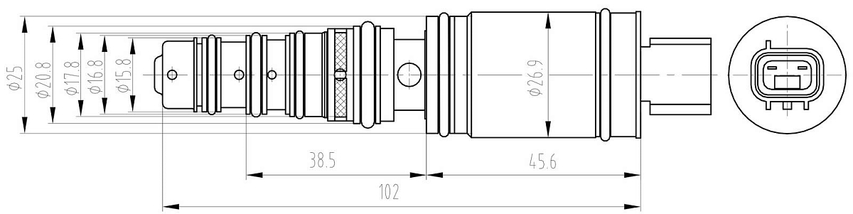 Клапан регулирующий компрессора кондиционера для автомобилей Toyota Camry (18-)/RAV4 (18-)