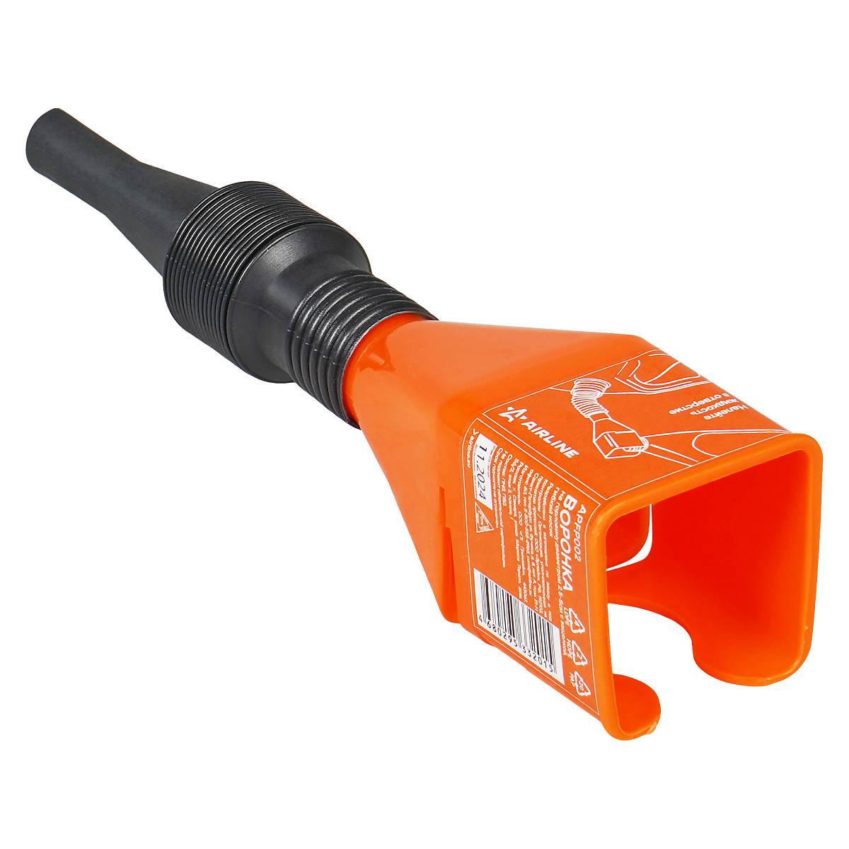 Воронка на горловину диаметром 2,5-5см с защелкой, гибкий носик