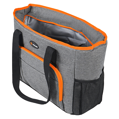 Сумка-холодильник (термосумка)"Пляжная", 27л, 42*33*20см, водонепр.,сер.