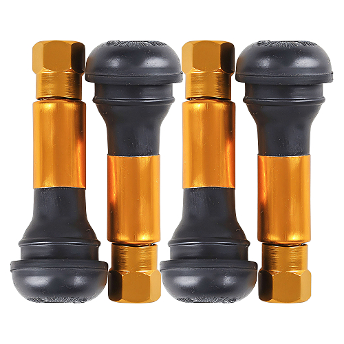 Вентиль для б/к шин TR414C c декор. колпачком, золотой, 4 шт.