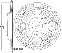 Диски тормозные для автомобилей Audi Q5 (08-) задний d=300 PRO (перфорированный / слотированный / окрашенный)