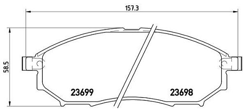 Колодки тормозные дисковые передние для автомобилей Nissan Murano (08-) / Pathfinder (05-) / Navara (05-)