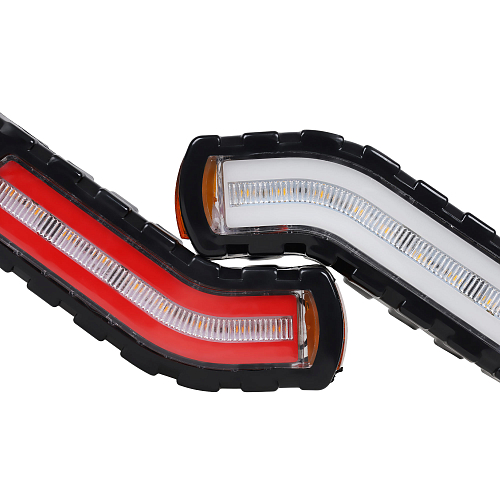 Фонарь габаритный светодиодный (огонь контурный) PRO , 12/24В, прямоугольный, красный + белый + оранжевый, повторитель указателя поворота, комплект 2 шт.