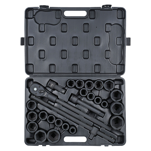 Набор головок ударных 3/4"DR L=56мм, 26пр. (22-50мм, дюйм. размеры 7/8"-2") пласт.кейс