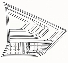 Фонарь задний для автомобилей Nissan X-Trail T32 (13-) дорестайлинг, внутренний, левый