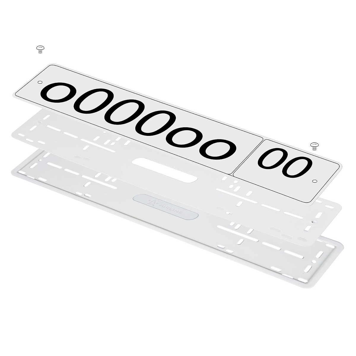 Рамки под номерной знак PRO, силиконовые с металл.основой, 2 шт., крепл., белые